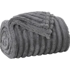 vidaXL Gooi Deken Donkergrijs 150 x 130 cm Fleece