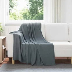 vidaXL Gooi Deken Donkergrijs 170 x 130 cm Fleece