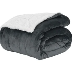 vidaXL Gooi Deken Donkergrijs 130 x 150 cm Fleece