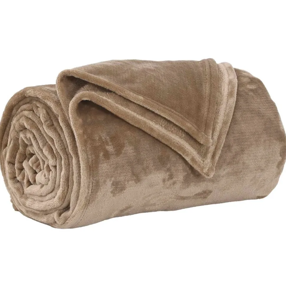 vidaXL Gooi Deken Kameel 130 x 150 cm Fleece