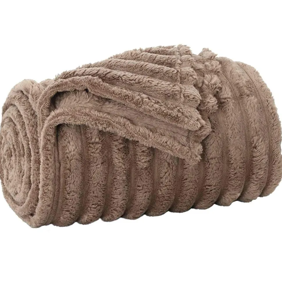 vidaXL Gooi Deken Kameel 150 x 130 cm Fleece