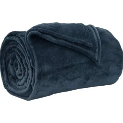 vidaXL Gooi Deken Marineblauw 130 x 150 cm Fleece