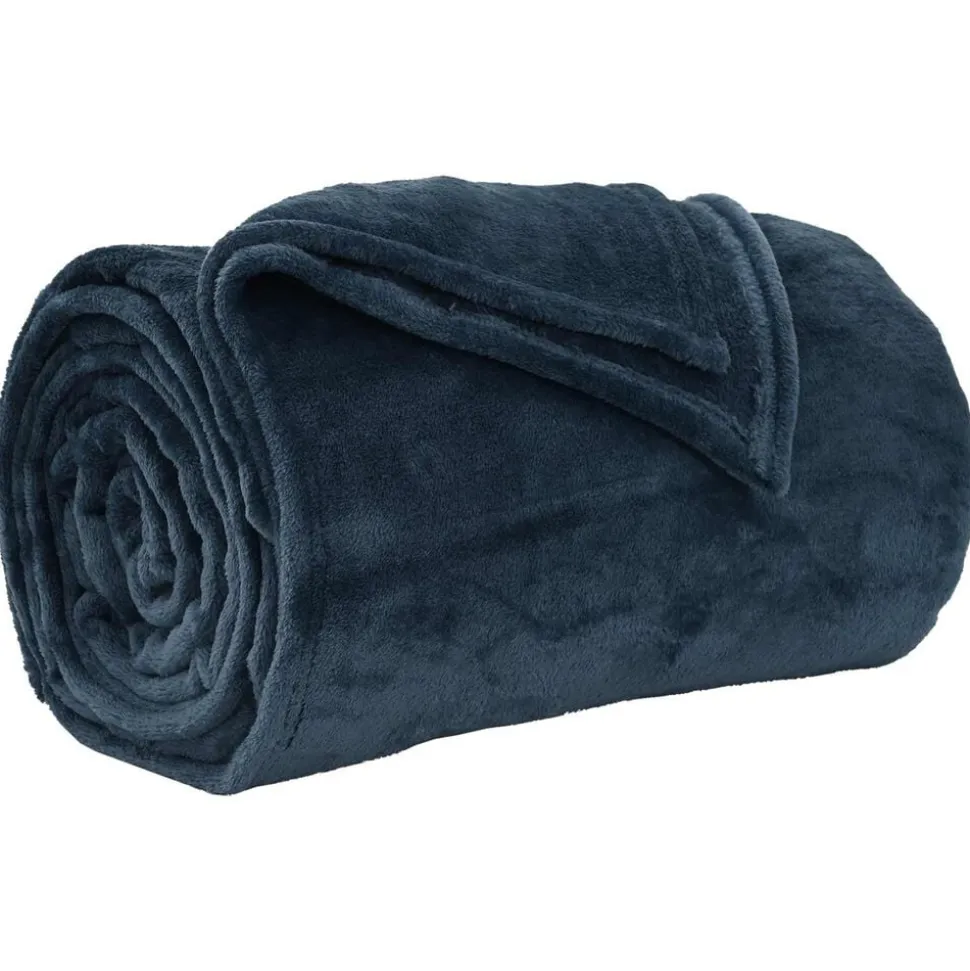 vidaXL Gooi Deken Marineblauw 130 x 150 cm Fleece