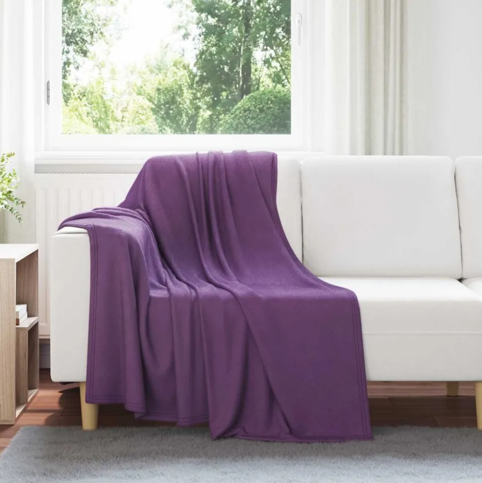 vidaXL Gooi Deken Paars 170 x 130 cm Fleece