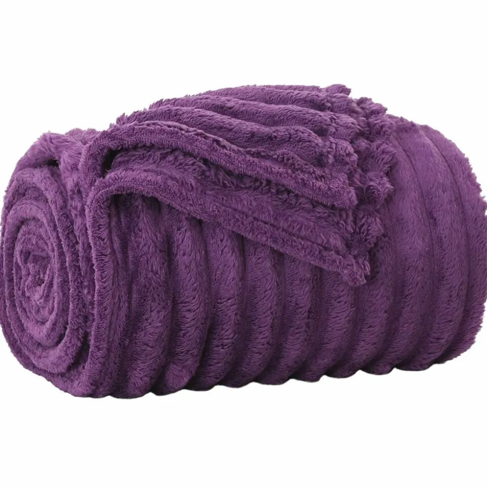 vidaXL Gooi Deken Paars 150 x 130 cm Fleece