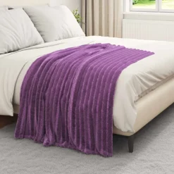 vidaXL Gooi Deken Paars 150 x 130 cm Fleece