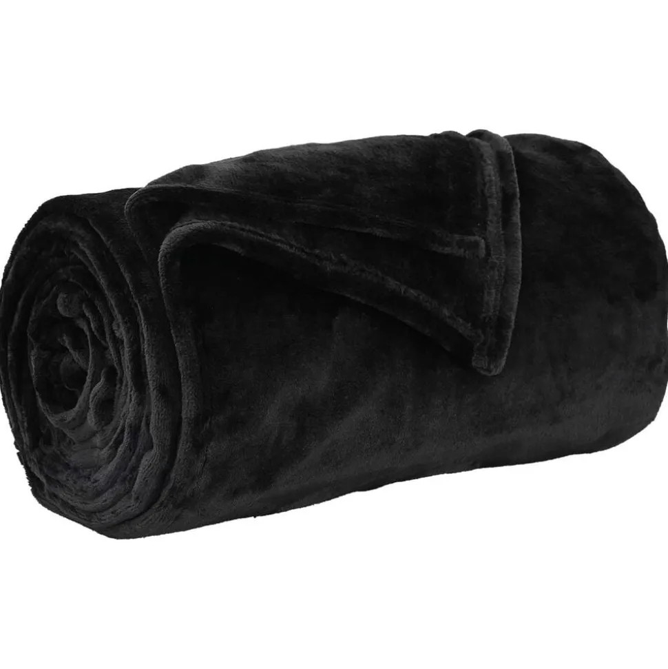 vidaXL Gooi Deken Zwart 130 x 150 cm Fleece