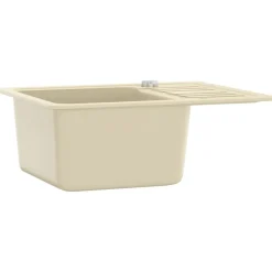vidaXL Gootsteen enkele bak graniet beige