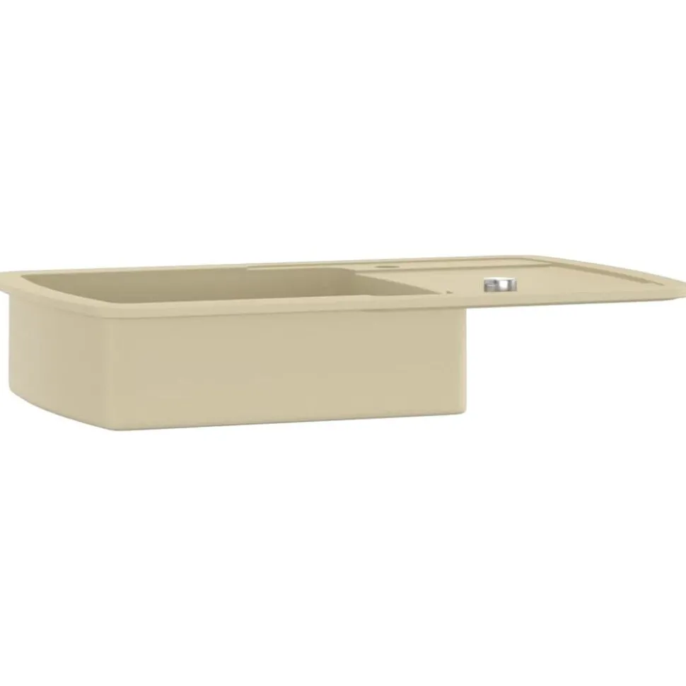 vidaXL Gootsteen enkele bak graniet beige