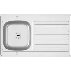 vidaXL Gootsteen met afvoerset 1000x600x155 mm roestvrij staal zilver