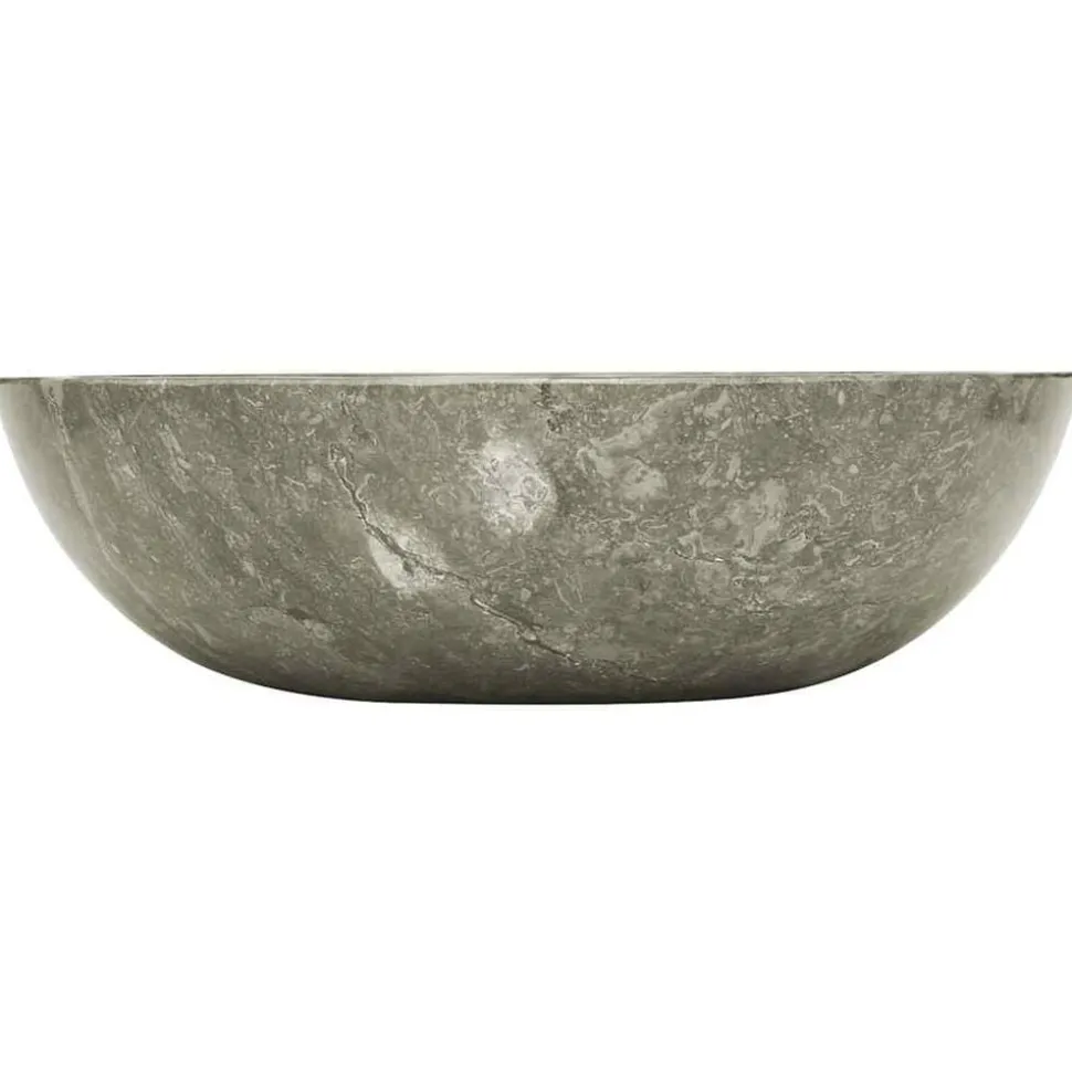 vidaXL Gootsteen Ø40x12 cm marmer grijs