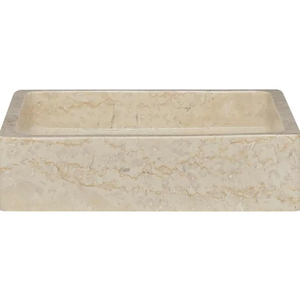vidaXL Gootsteen 40x40x10 cm marmer crèmekleurig