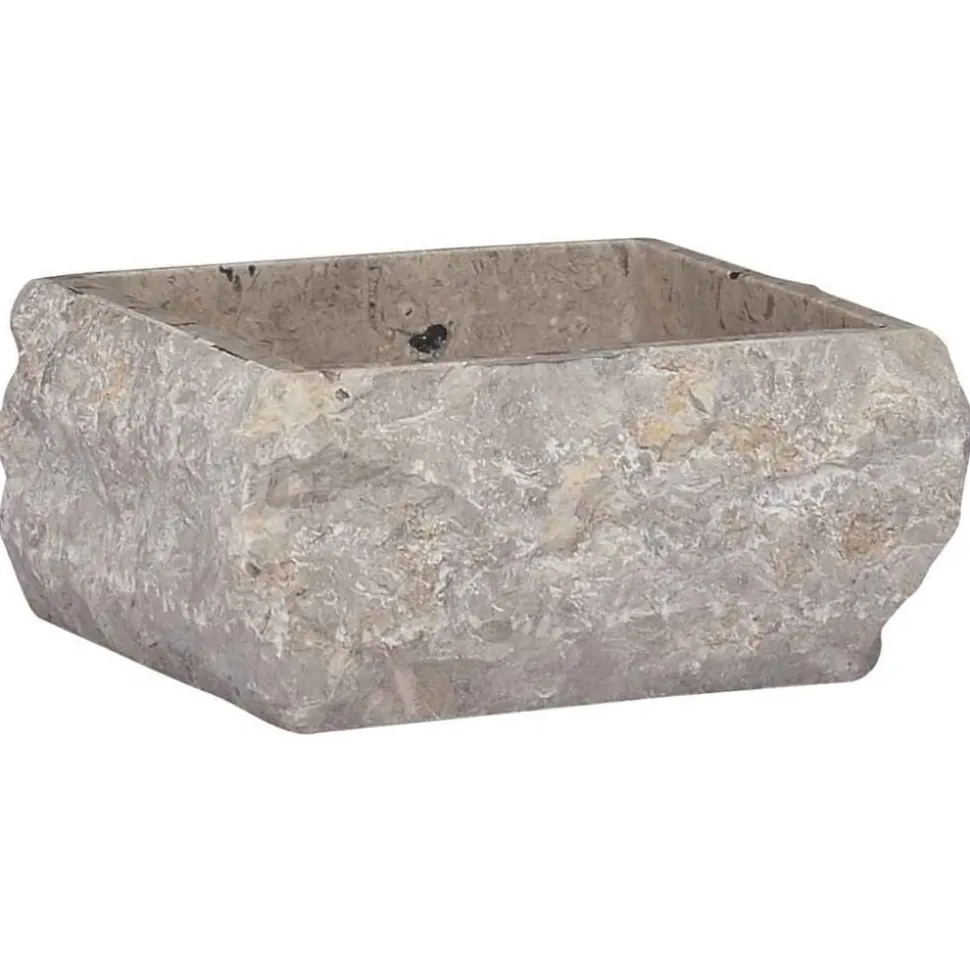 vidaXL Gootsteen 30x30x13 cm marmer grijs