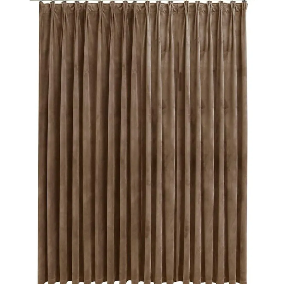 vidaXL Gordijn verduisterend met haken 290x245 cm fluweel beige