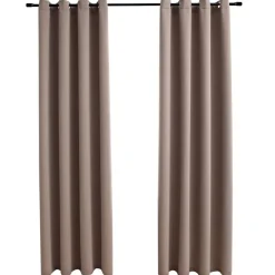 vidaXL Gordijn verduisterend met metalen ringen 2 st 140x175 cm taupe