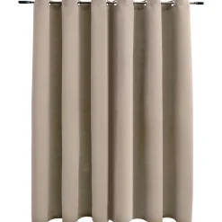 vidaXL Gordijn verduisterend met metalen ringen 290x245 cm beige