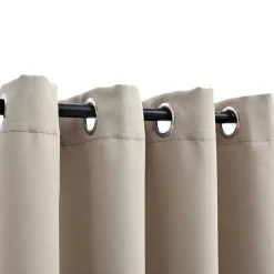 vidaXL Gordijn verduisterend met metalen ringen 290x245 cm beige
