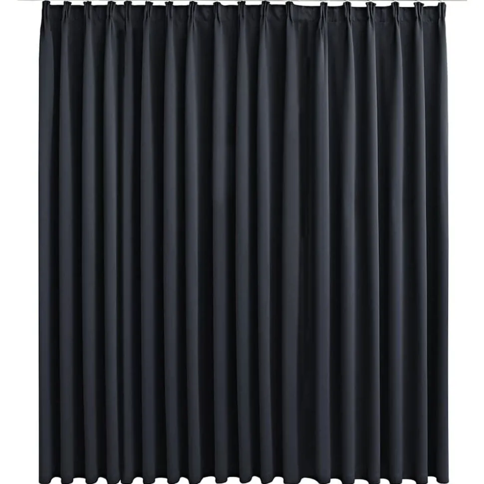 vidaXL Gordijn verduisterend met haken 290x245 cm zwart