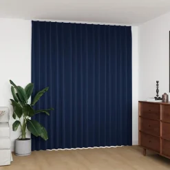 vidaXL Gordijn verduisterend met haken 290x245 cm blauw