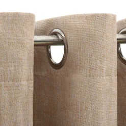 vidaXL Gordijnen linnen-look verduisterend ogen 2 st 140x175 cm beige