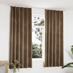 vidaXL Gordijnen verduisterend 2 st met haken 140x175 cm fluweel beige