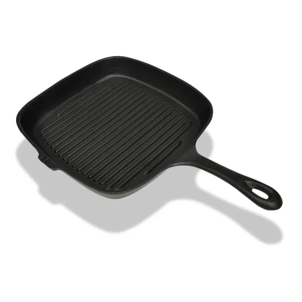 vidaXL Grillpan gietijzer 24x23 cm