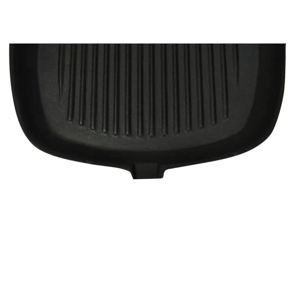 vidaXL Grillpan met houten handvat gietijzer 20x20 cm
