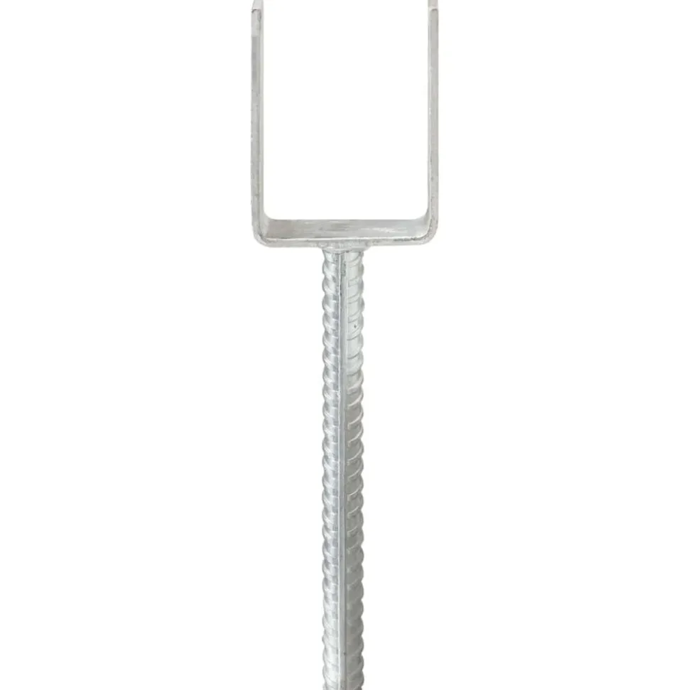 vidaXL Grondankers 6 st 7x6x30 cm gegalvaniseerd staal zilverkleurig