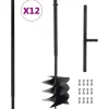 vidaXL Grondboor met handvat 250 mm met verlengbuis 12 m staal