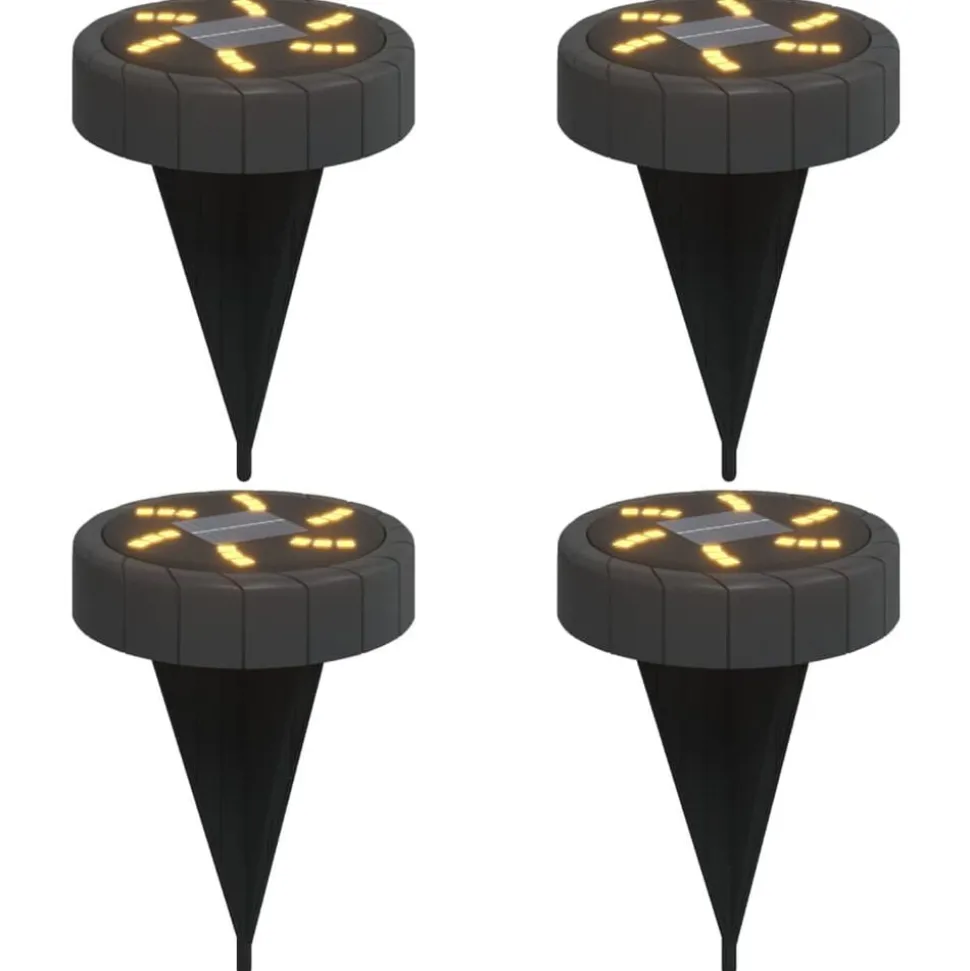 vidaXL Grondlampen 4 st solar met grondpennen warmwit
