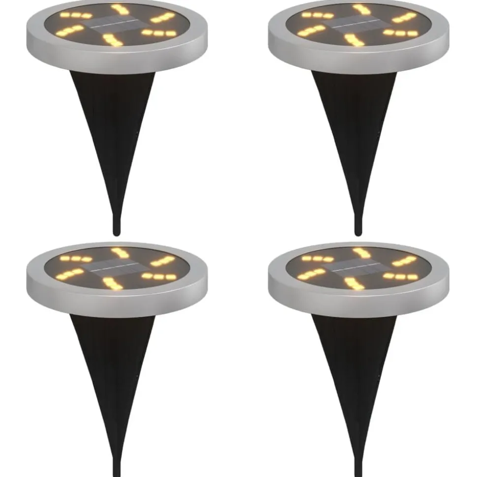 vidaXL Grondlampen 4 st solar met grondpennen warmwit