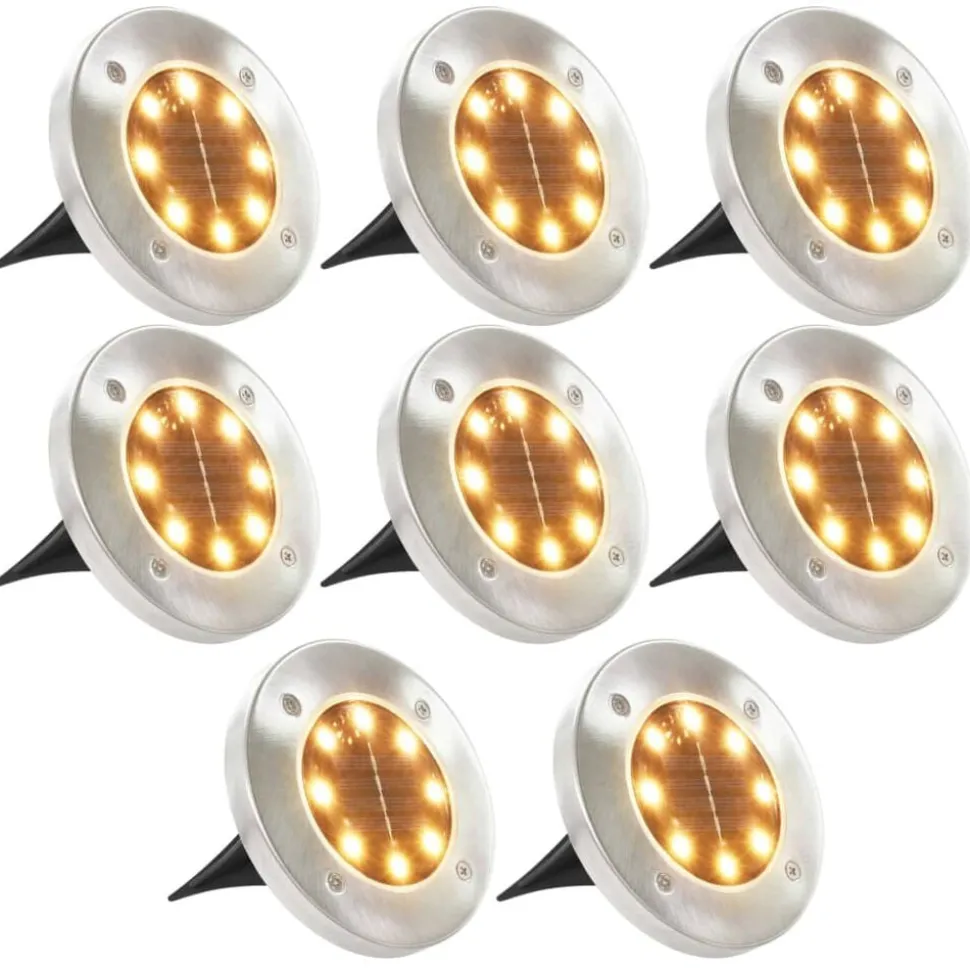vidaXL Grondlampen 8 st solar LED warmwit