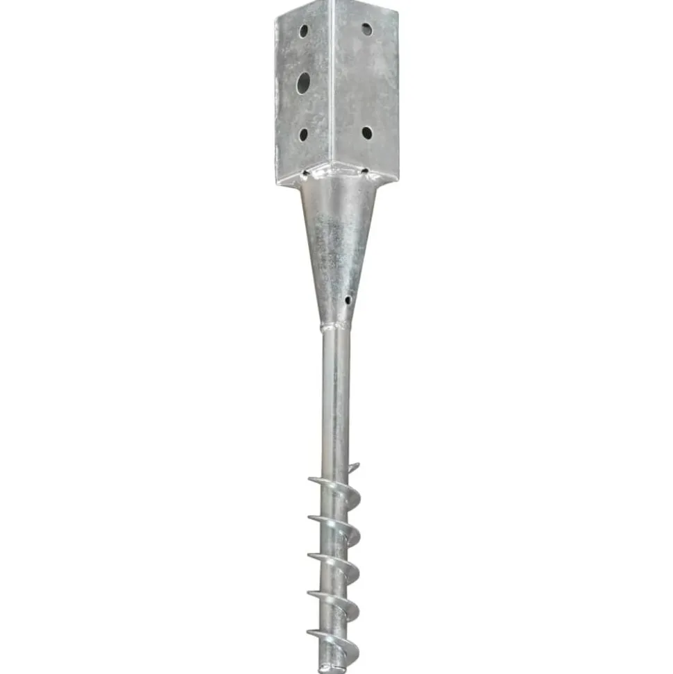 vidaXL Grondpinnen 2 st 7x7x56 cm gegalvaniseerd staal zilverkleurig