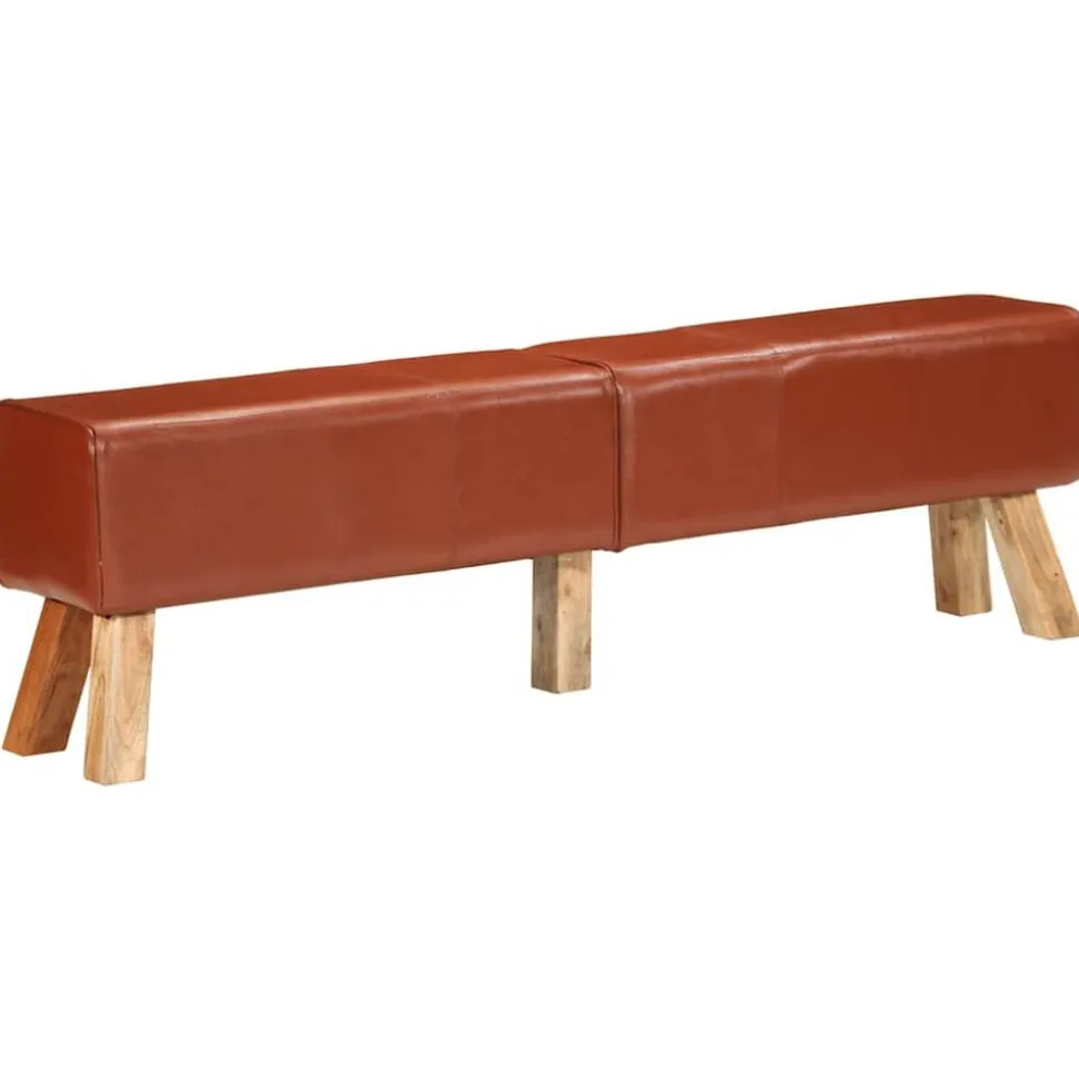 vidaXL Gymbok 160 cm echt leer bruin