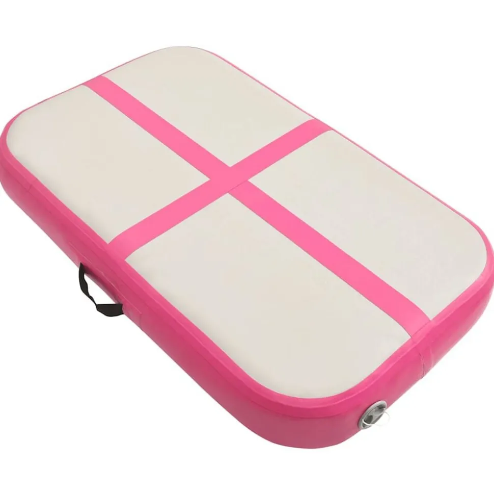 vidaXL Gymnastiekmat met pomp opblaasbaar 60x100x15 cm PVC roze