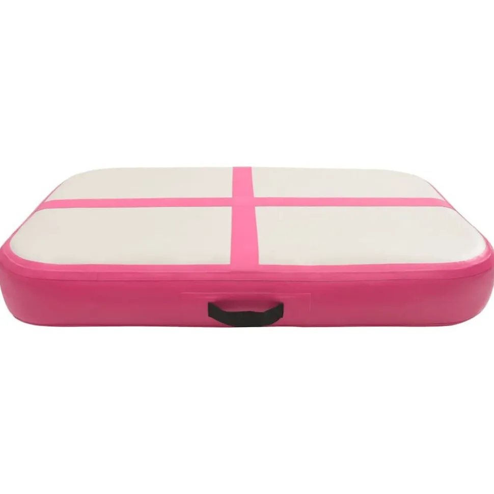 vidaXL Gymnastiekmat met pomp opblaasbaar 60x100x15 cm PVC roze