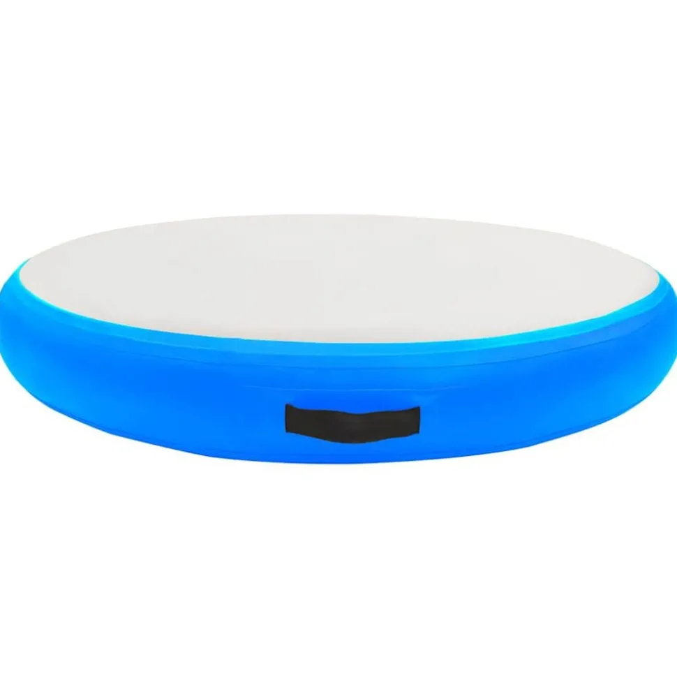 vidaXL Gymnastiekmat met pomp opblaasbaar 100x100x10 cm PVC blauw