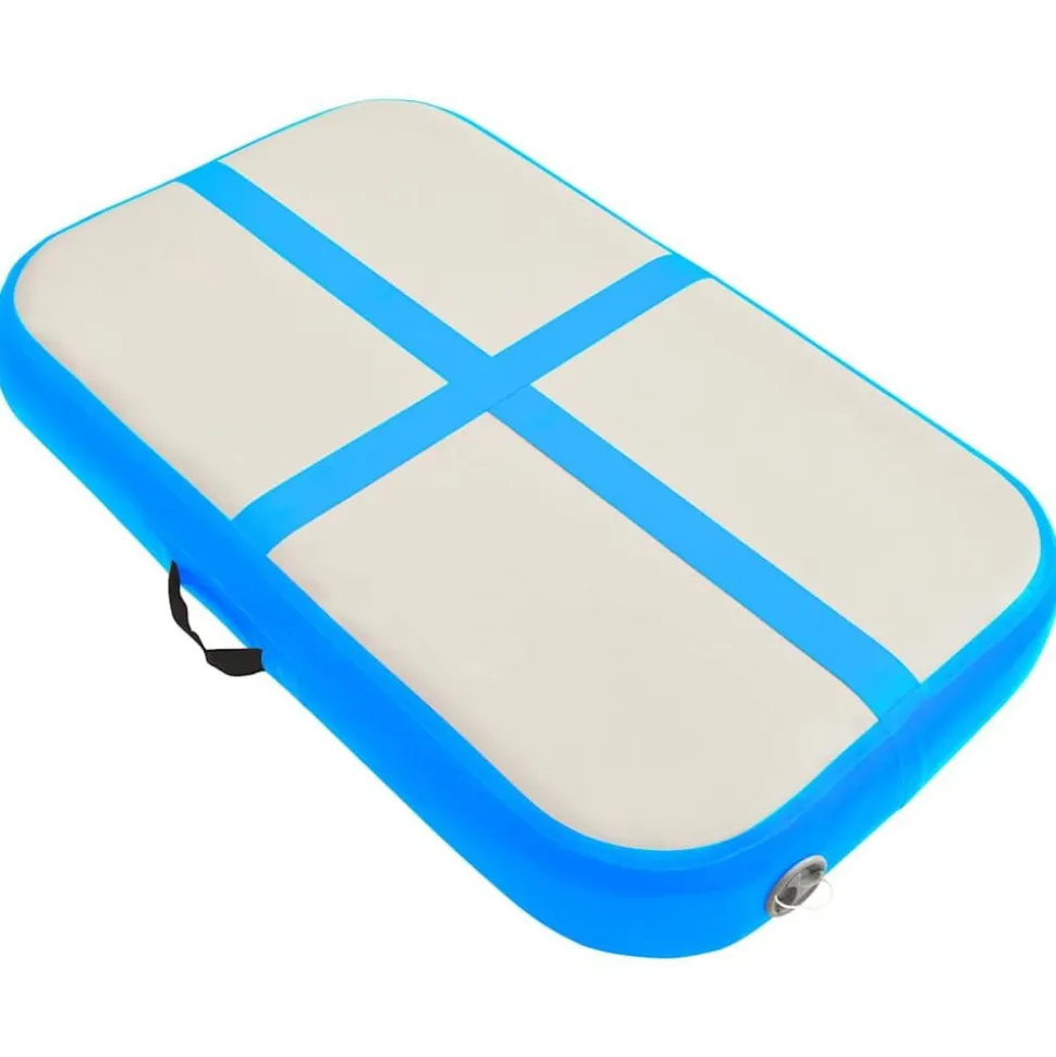 vidaXL Gymnastiekmat met pomp opblaasbaar 60x100x15 cm PVC blauw