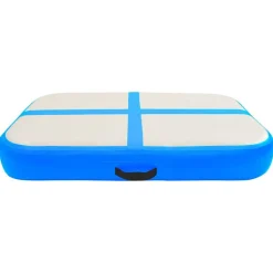 vidaXL Gymnastiekmat met pomp opblaasbaar 60x100x15 cm PVC blauw