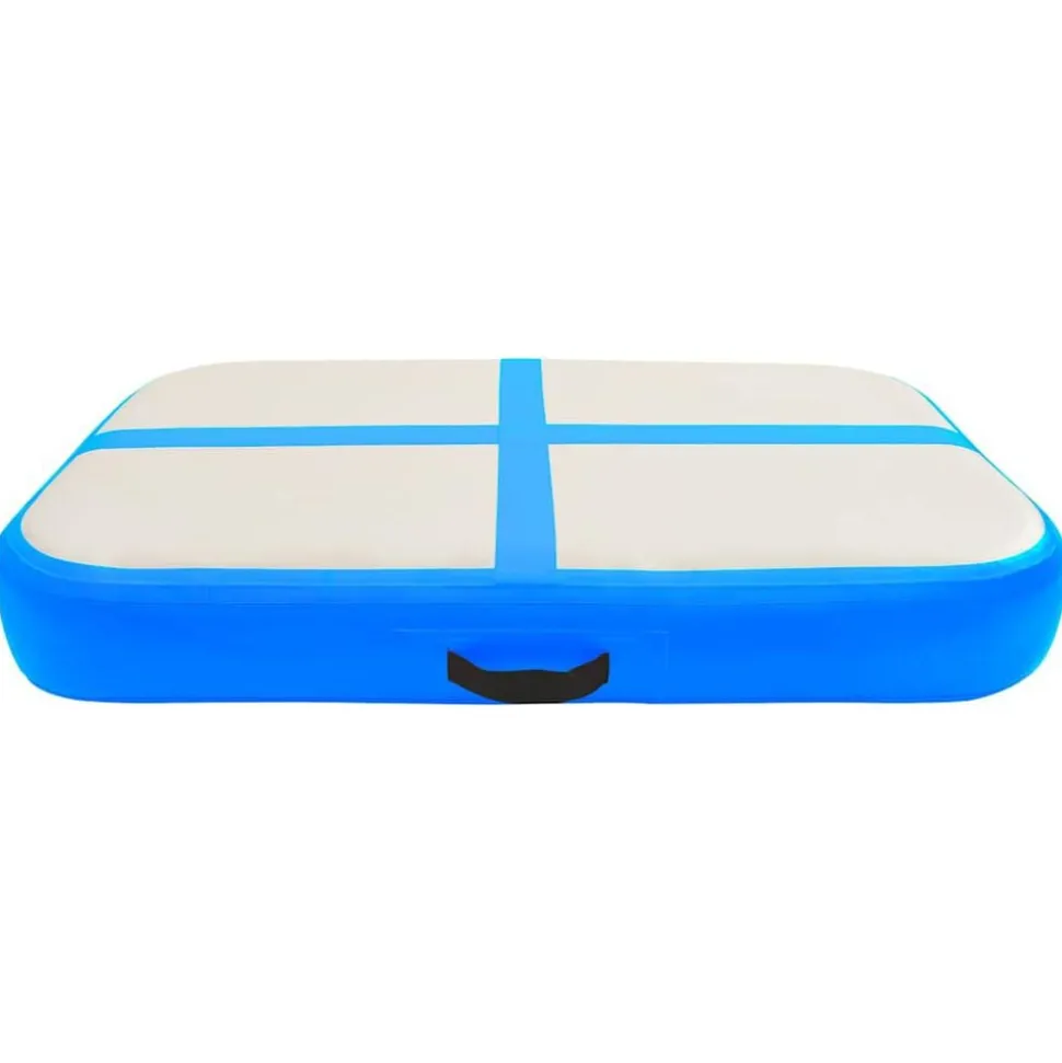 vidaXL Gymnastiekmat met pomp opblaasbaar 60x100x15 cm PVC blauw