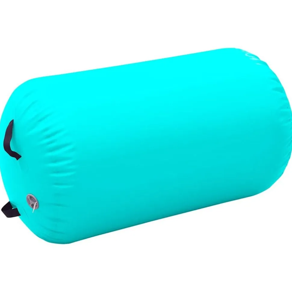 vidaXL Gymnastiekrol met pomp opblaasbaar 100x60 cm PVC groen