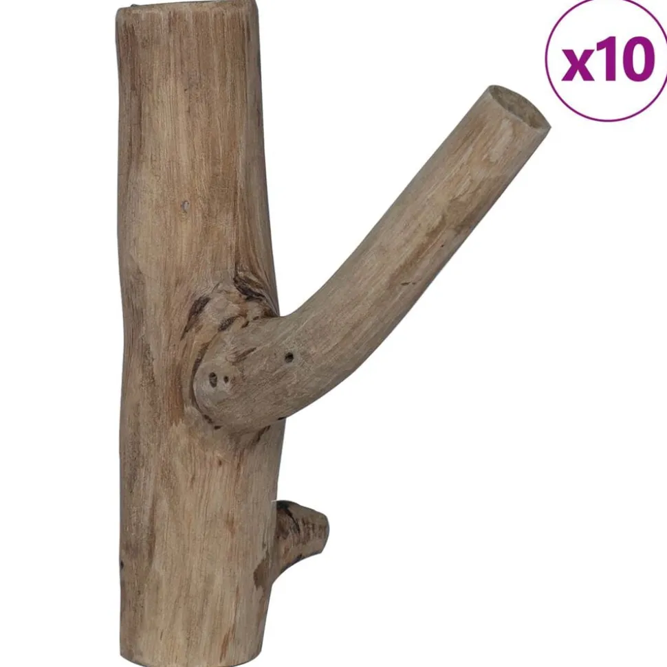 vidaXL Haak Bruin 4 x 4 x 14 cm Massief Gerecycled Hout