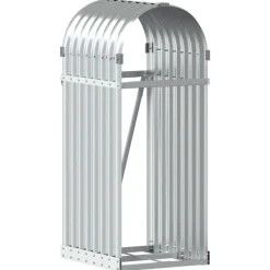 vidaXL Haardhoutopslag 40x45x100 cm gegalvaniseerd staal zilverkleurig