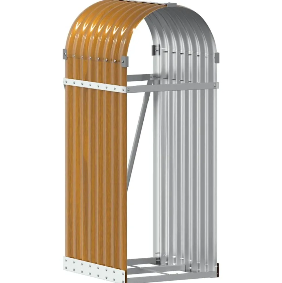 vidaXL Haardhoutopslag 40x45x100 cm gegalvaniseerd staal houtlook