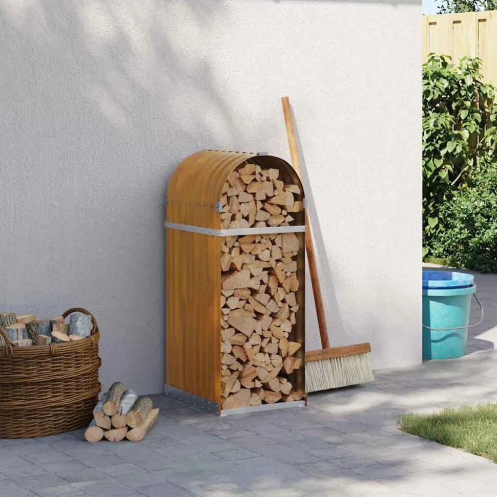vidaXL Haardhoutopslag 40x45x100 cm gegalvaniseerd staal houtlook