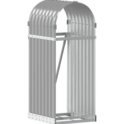 vidaXL Haardhoutopslag 40x45x100 cm gegalvaniseerd staal lichtgrijs