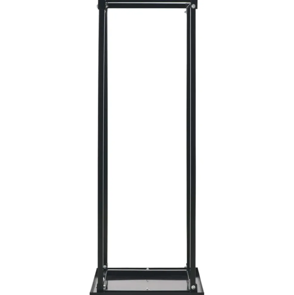 vidaXL Haardhoutrek met basis 37x37x113 cm staal zwart