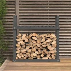 vidaXL Haardhoutrek 110x35x108,5 cm massief grenenhout grijs