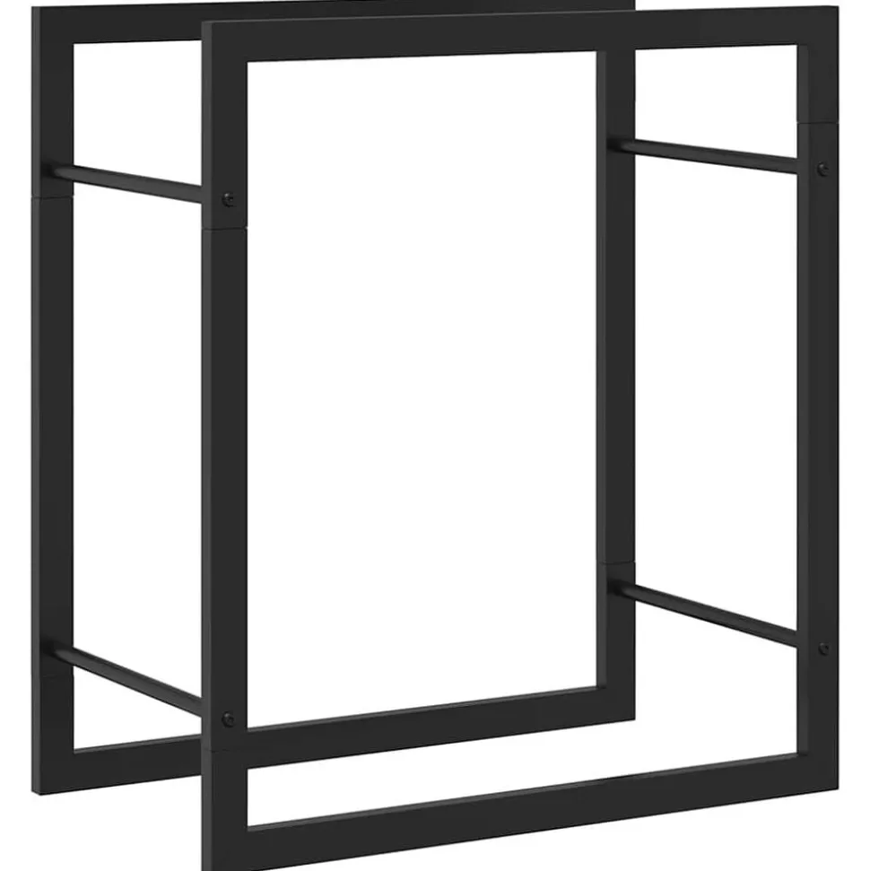 vidaXL Haardhoutrek 50x28x56 cm staal matzwart