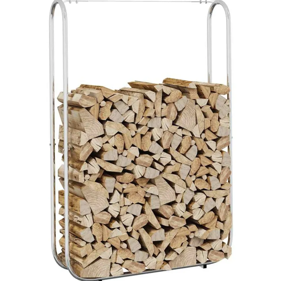 vidaXL Haardhoutrek 100x25x150 cm gegalvaniseerd staal